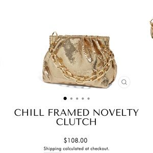 H.O.W. Gold sequined clutch